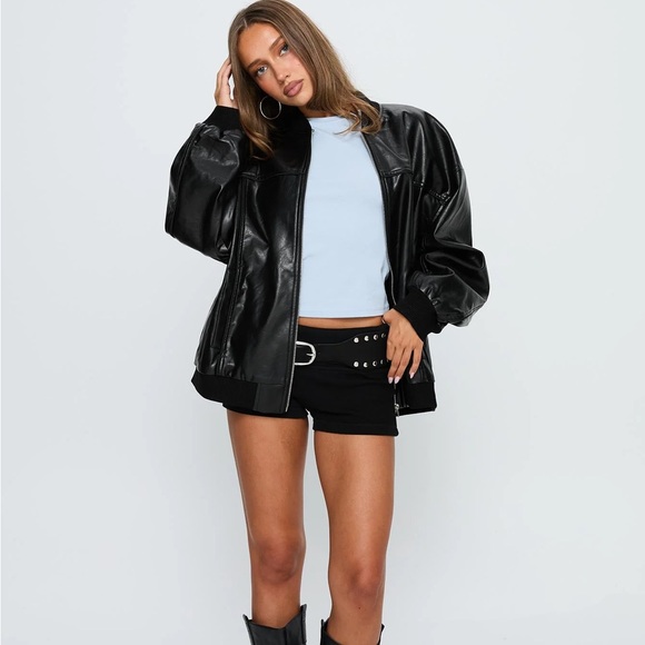 Princess Polly Jackets & Blazers - Princess Polly Goldsmith Faux Leather Jacket